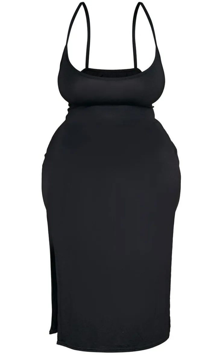 Plus Jersey Split Midi Dress-PrettyLittleThing Discount