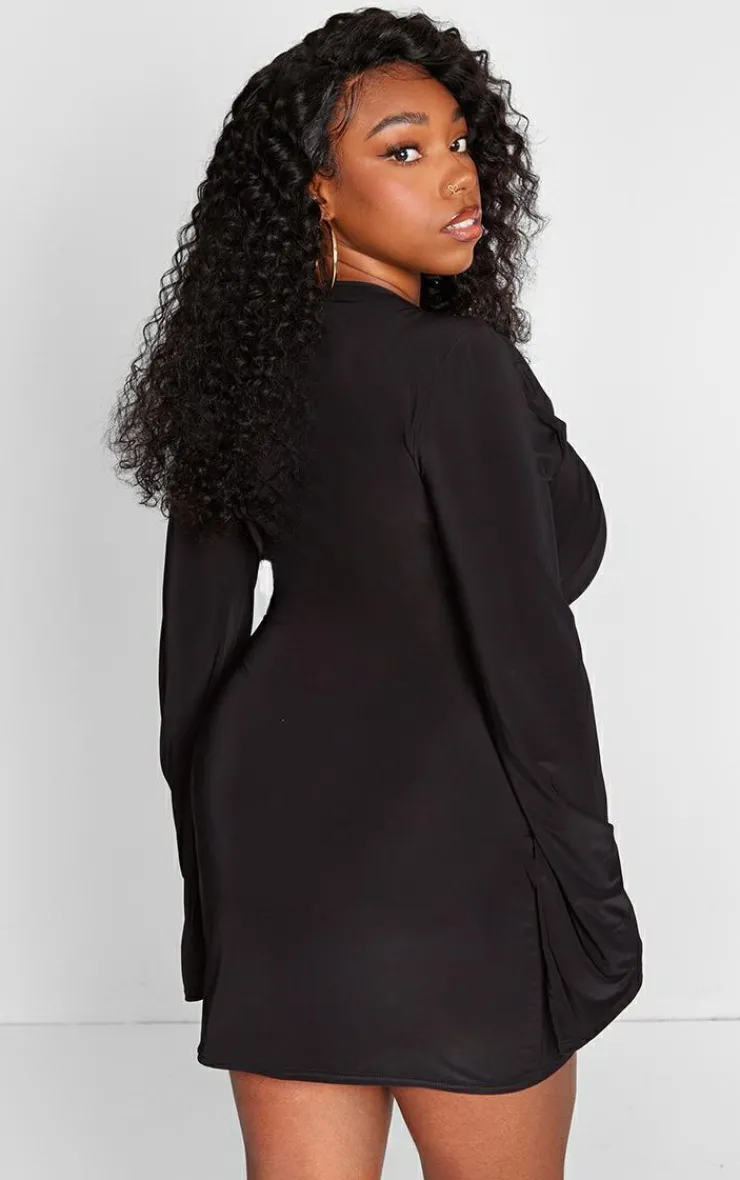 Plus Knot Front Detail Bodycon Dress-PrettyLittleThing Online