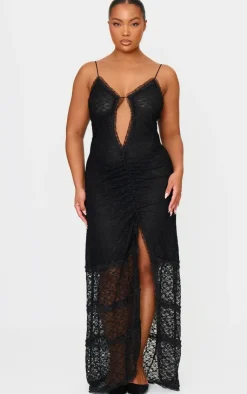 Plus Lace Mesh Cut Out Maxi Dress-PrettyLittleThing Clearance