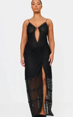 Plus Lace Mesh Cut Out Maxi Dress-PrettyLittleThing Clearance