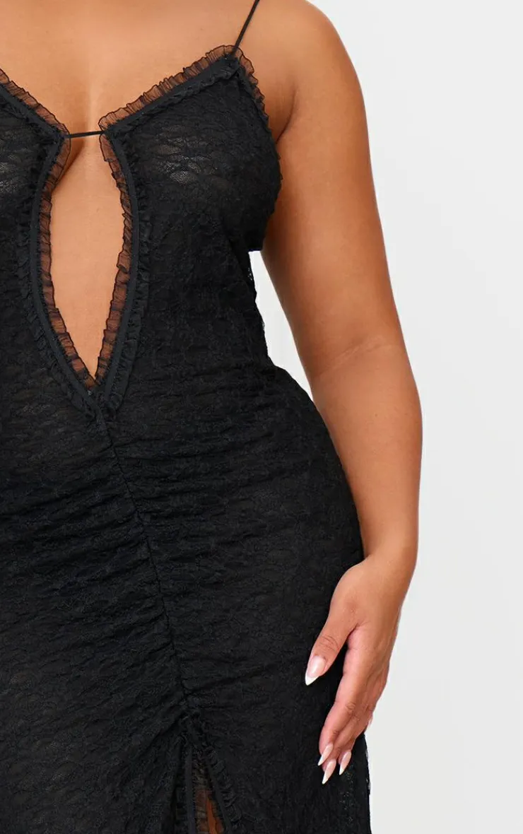 Plus Lace Mesh Cut Out Maxi Dress-PrettyLittleThing Clearance