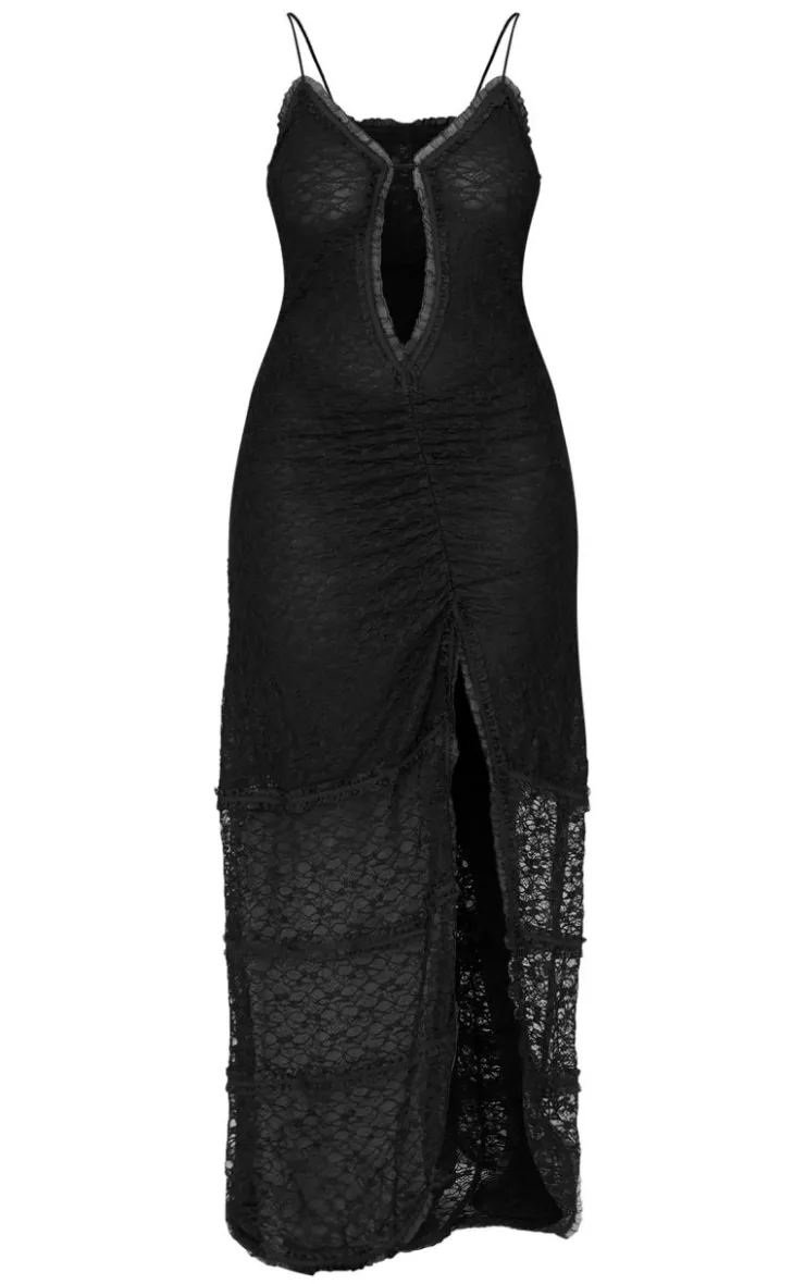 Plus Lace Mesh Cut Out Maxi Dress-PrettyLittleThing Clearance