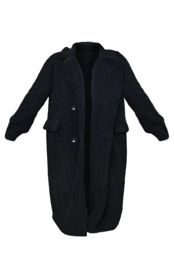 PrettyLittleThing Winter Coats & Jackets*Plus Longline Borg Coat