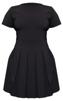 Plus Pleat Hem Detail Tailored Mini Dress-PrettyLittleThing Clearance