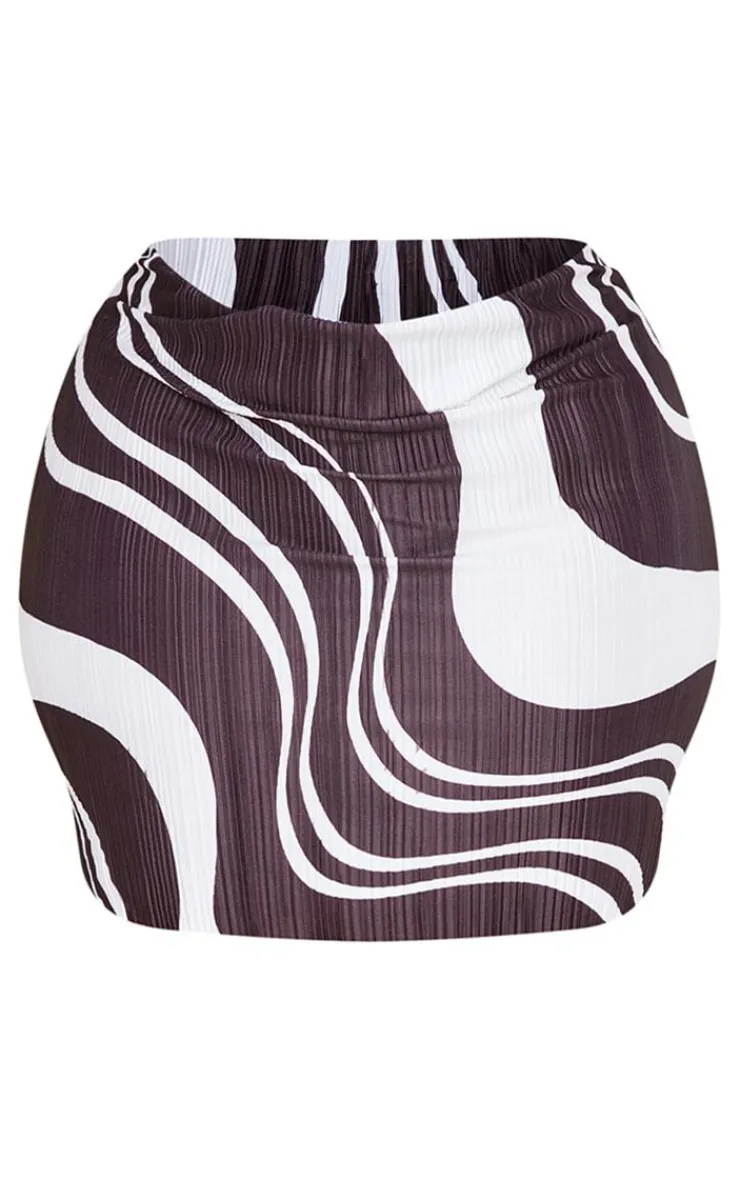 Plus Printed Plisse Micro Mini Skirt-PrettyLittleThing Discount