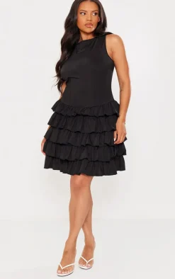 Plus Slinky Frill Hem Micro Mini Dress-PrettyLittleThing Hot