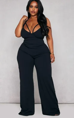 Plus Black Strap Detail Jumpsuit