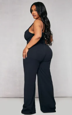 Plus Black Strap Detail Jumpsuit