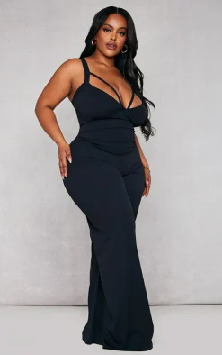 Plus Black Strap Detail Jumpsuit