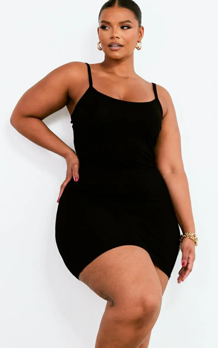 Plus Strappy Jersey Bodycon Dress-PrettyLittleThing Hot