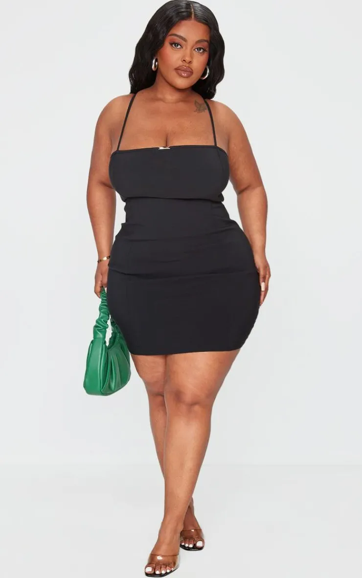 Plus Strappy Metal Trim Detail Bodycon Dress-PrettyLittleThing Best
