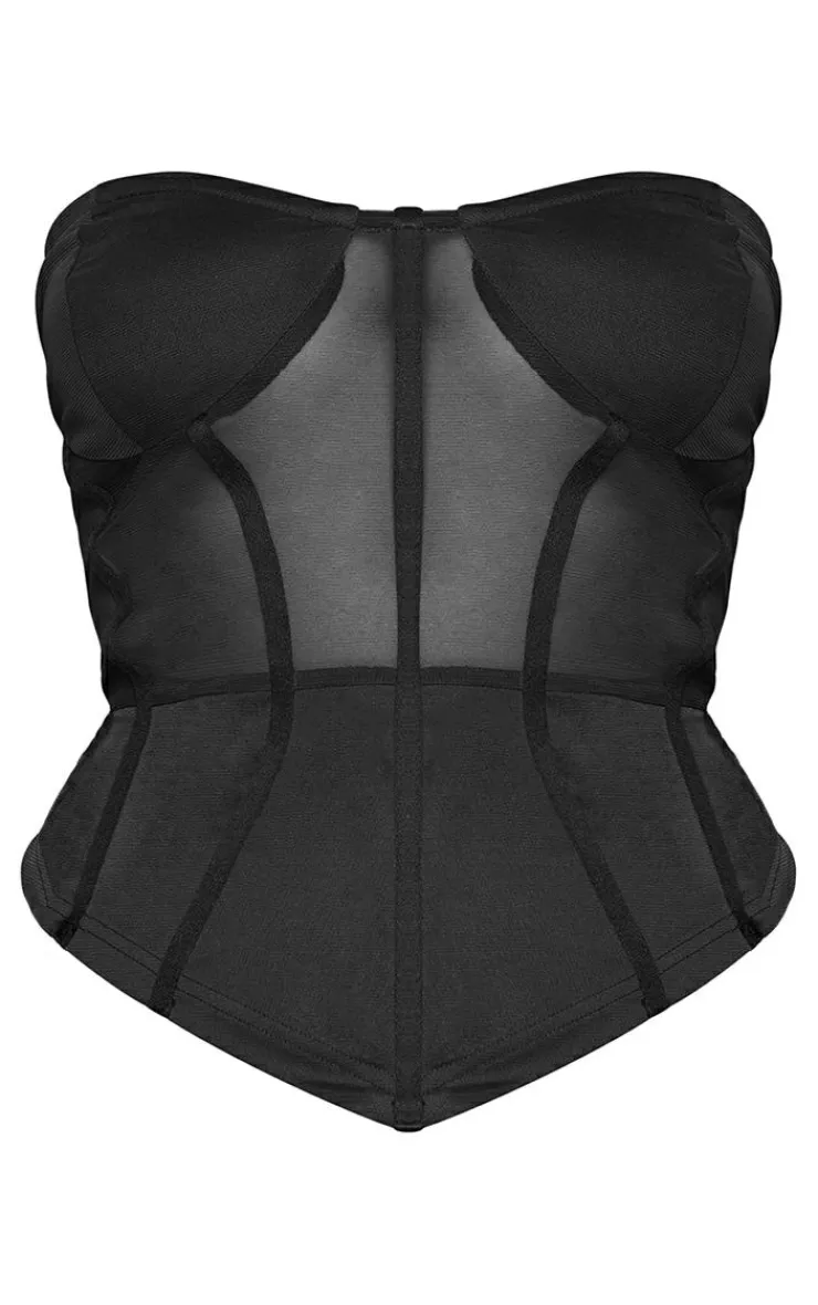 Plus Structured Mesh Corset-PrettyLittleThing Sale