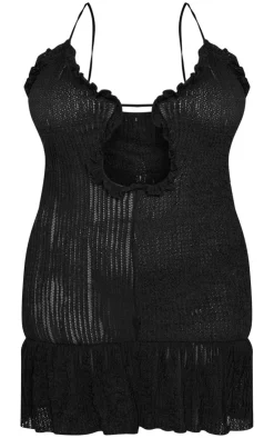 Plus Textured Frill Hem Cut Out Mini Dress-PrettyLittleThing Best