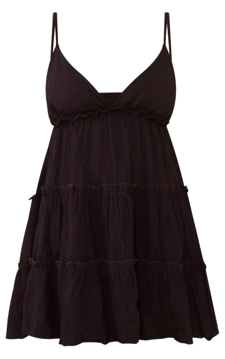 Plus Tiered Cheesecloth Shift Dress-PrettyLittleThing Clearance