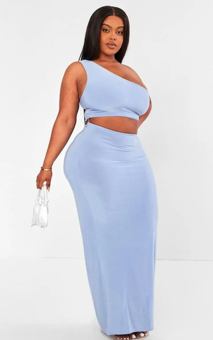 Plus One Shoulder Ring Detail Cut Out Maxi Dress-PrettyLittleThing Sale