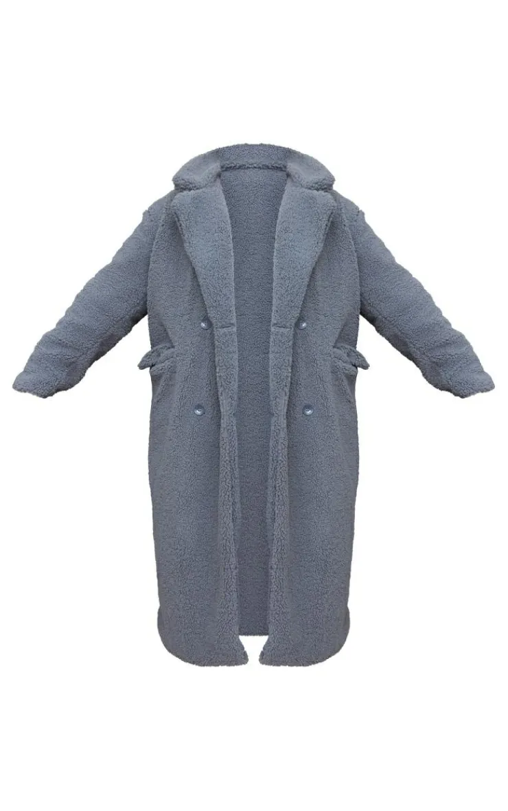 PrettyLittleThing Winter Coats & Jackets*Plus Longline Borg Coat