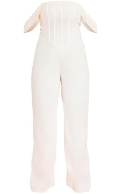 Plus Dobby Mesh Corset Jumpsuit-PrettyLittleThing