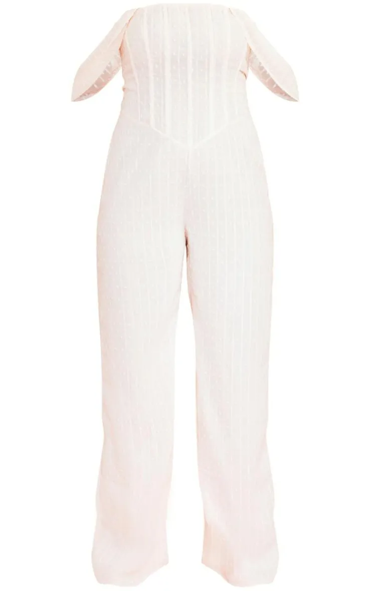 Plus Dobby Mesh Corset Jumpsuit-PrettyLittleThing