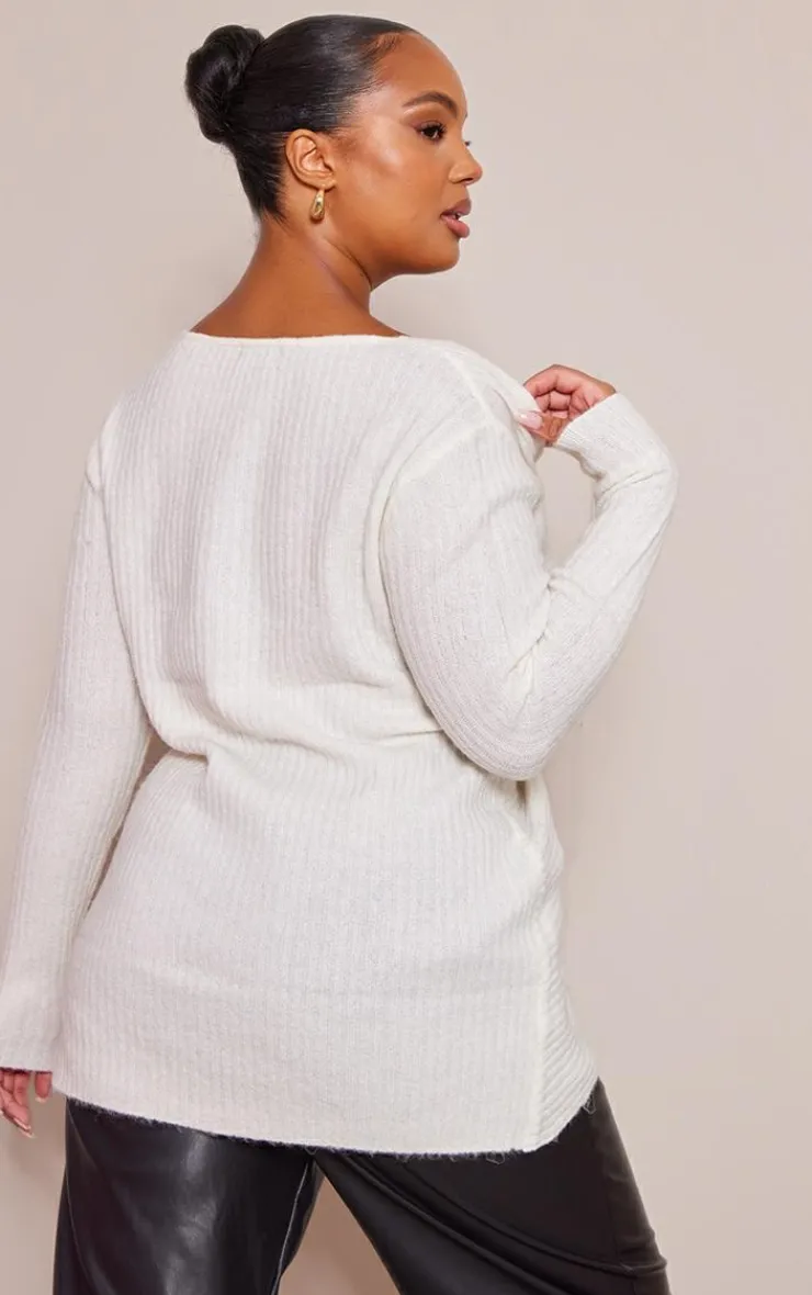 PrettyLittleThing Sweaters*Plus Soft Knit Wrap Sweater