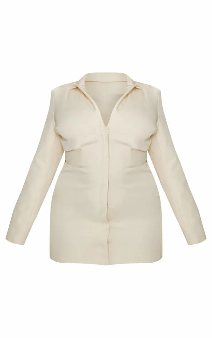 Plus Woven Cut Out Tie Back Blazer Dress-PrettyLittleThing Discount