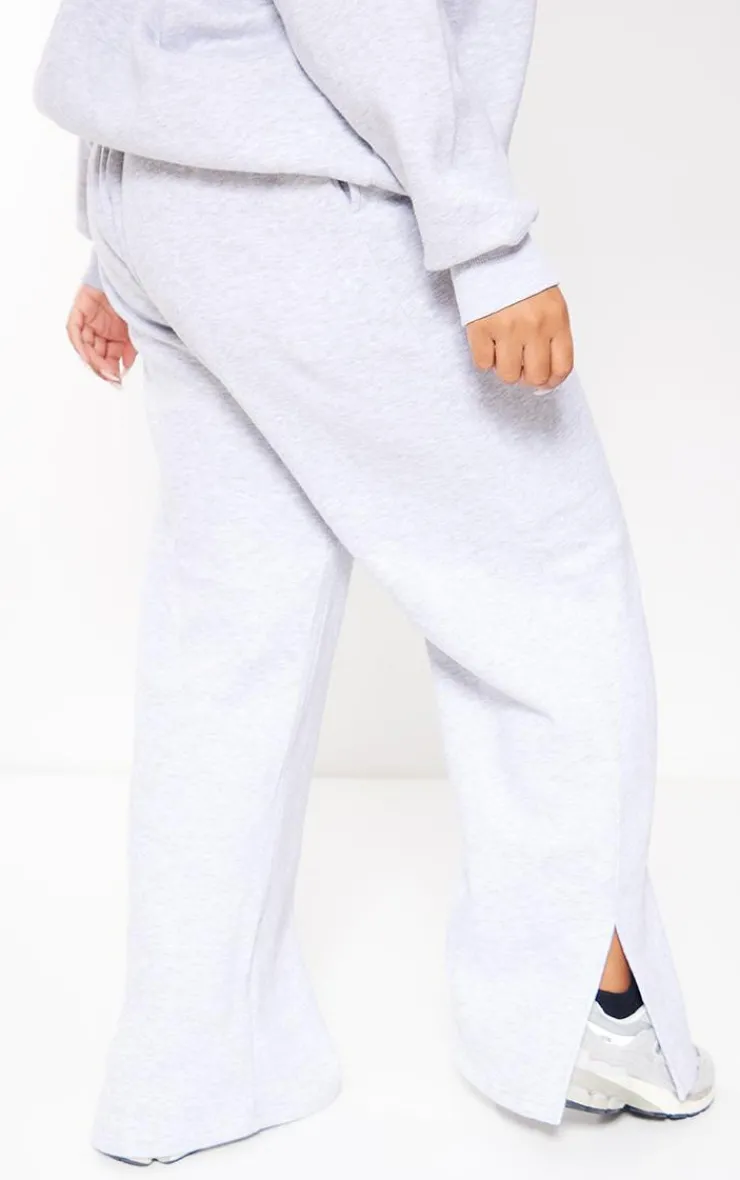 PrettyLittleThing Grey Sweatsuits*Plus Michigan Printed Wide Leg Sweatpants