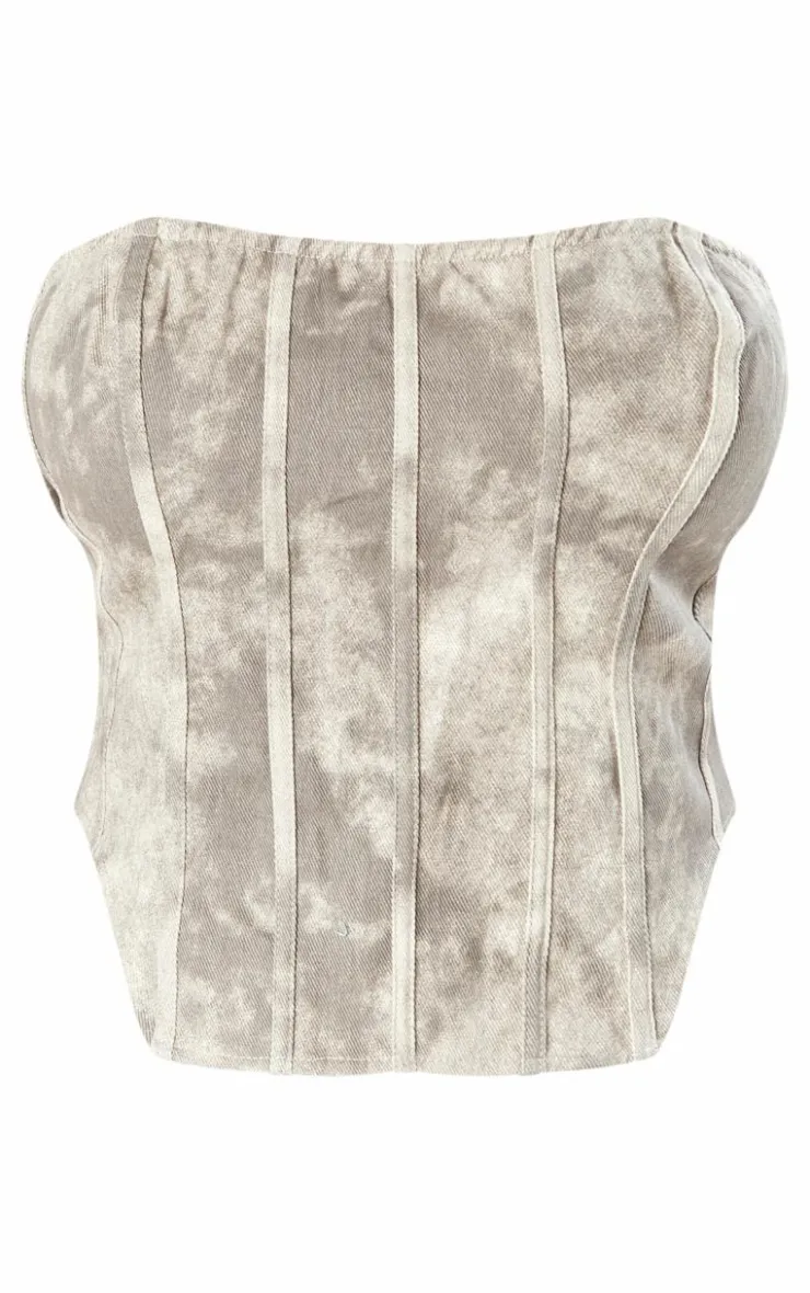 Plus Washed Twill Cargo Bandeau Corset-PrettyLittleThing Best