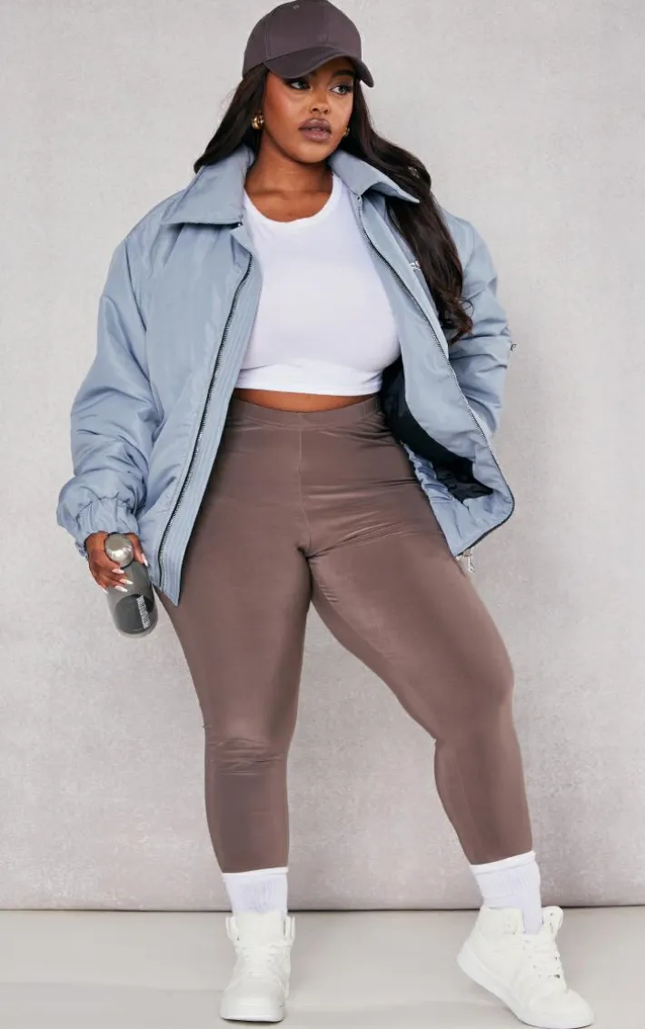 Plus Grey Worldwide Graphic Printed Nylon Jacket