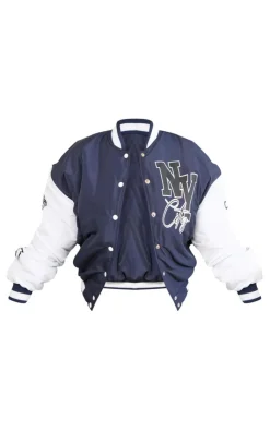PrettyLittleThing Bomber Jackets*Plus NY Graphic Bomber Jacket
