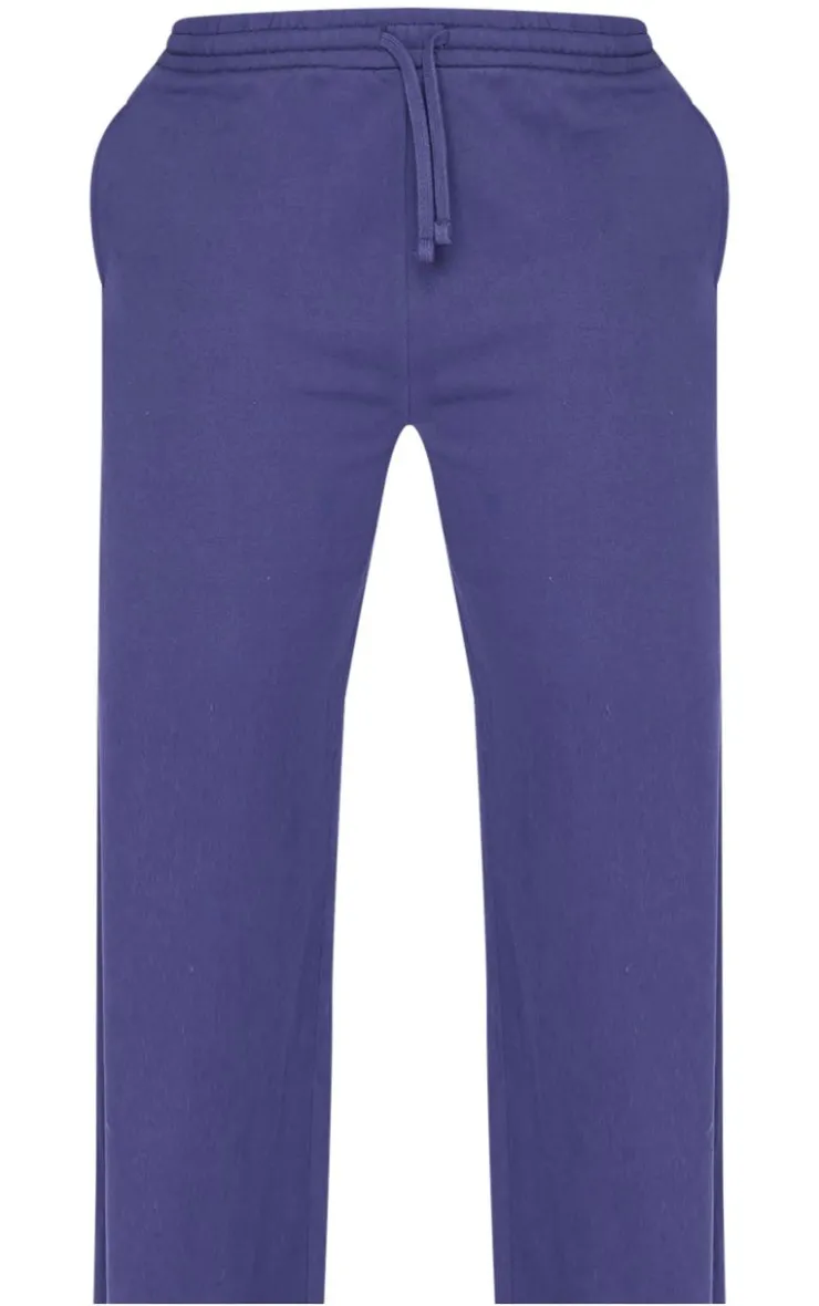 New PrettyLittleThing Plus Premium Wide Leg Sweat Sweatpants Navy