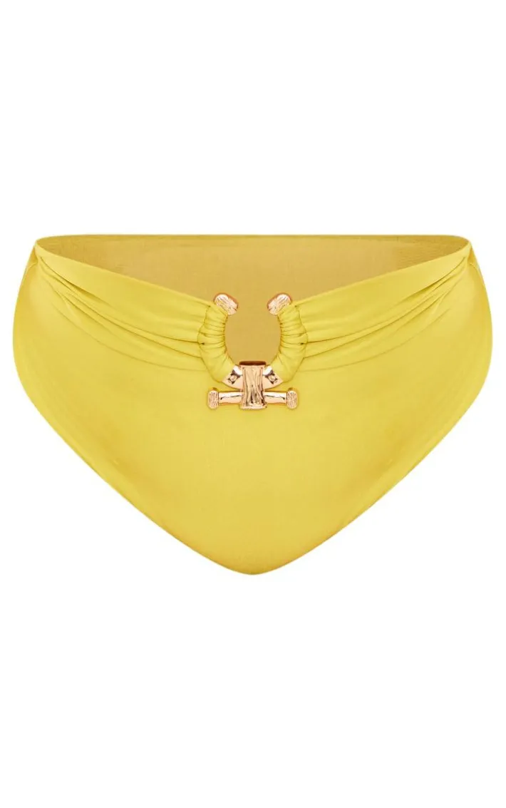 Plus Olive Hammered Trim Bikini Bottoms