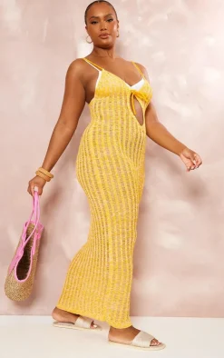 Plus Knitted Cut Out Maxi Dress-PrettyLittleThing Best