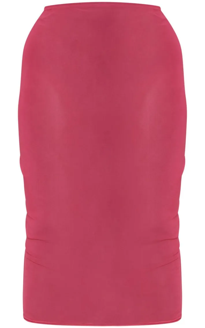 Plus Pink Mesh Beach Midi Skirt