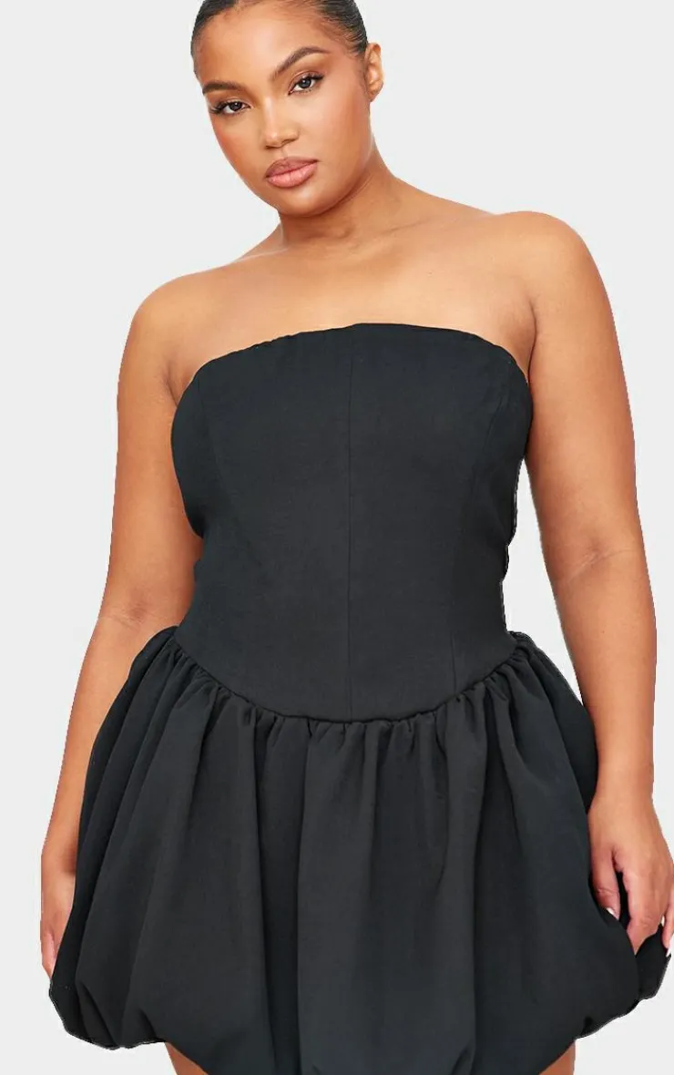 Plus Premium Bandeau Puff Ball Dress-PrettyLittleThing Sale