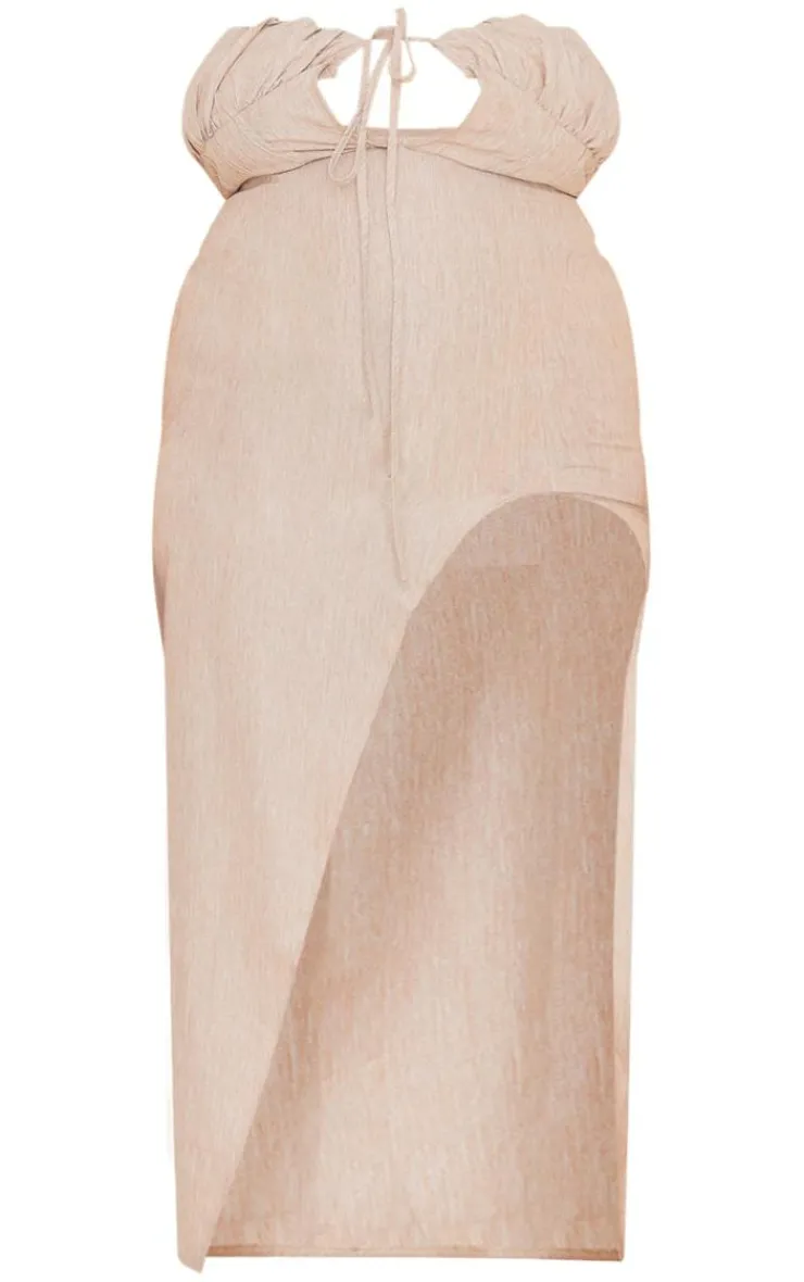 Plus Side Split Halterneck Midi Dress-PrettyLittleThing Sale