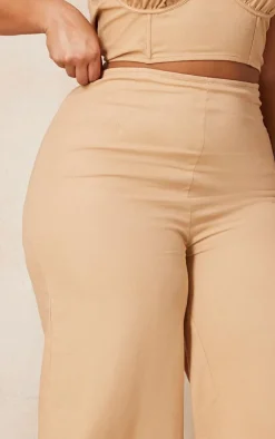 Clearance PrettyLittleThing Plus Wide Leg Pants Stone