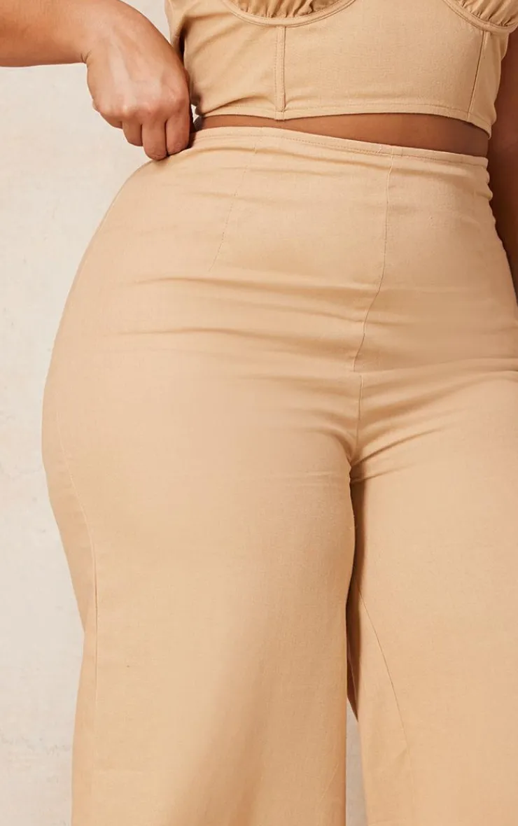 Clearance PrettyLittleThing Plus Wide Leg Pants Stone