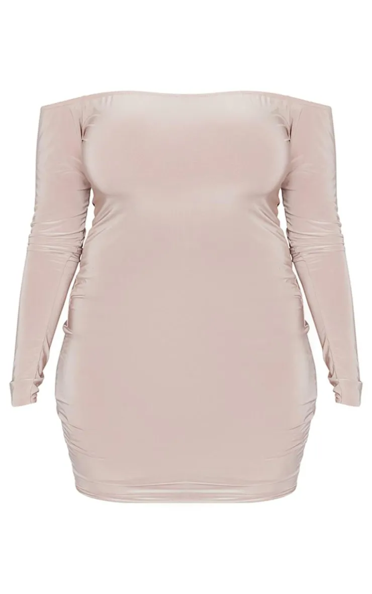 Plus Soft Touch Bardot Mini Dress-PrettyLittleThing Clearance