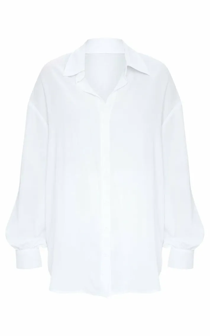 Plus White Oversized Beach Shirt