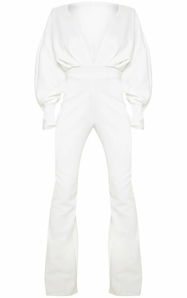 Plus Pleated Balloon Sleeve Jumpsuit-PrettyLittleThing Online