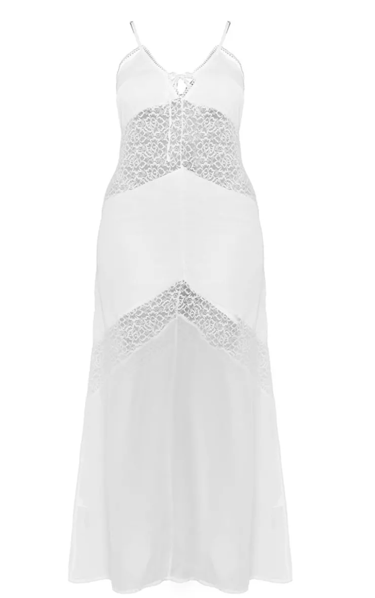 Plus Strappy Lace Panel Maxi Dress-PrettyLittleThing Outlet