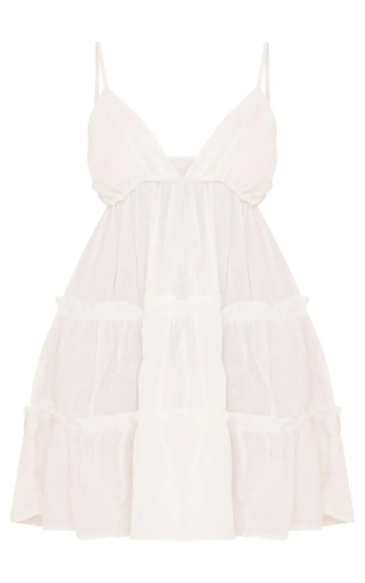 Plus Tiered Cheesecloth Shift Dress-PrettyLittleThing Outlet