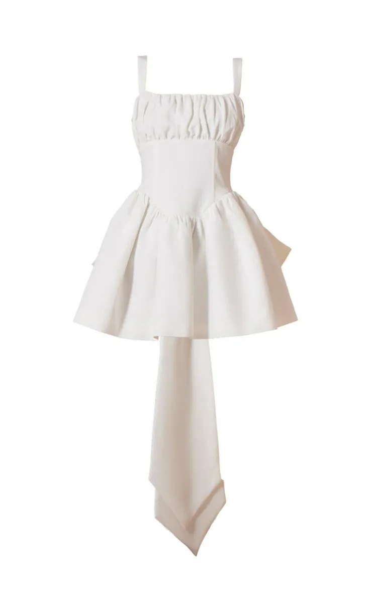 Premium Woven Bow Detail Mini Dress-PrettyLittleThing Outlet