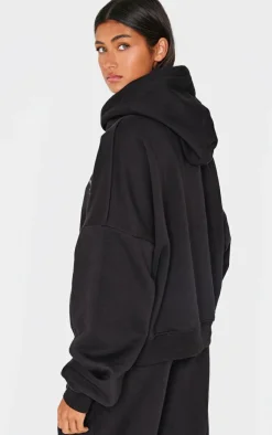 Hot PrettyLittleThing Collective Printed Hoodie Black