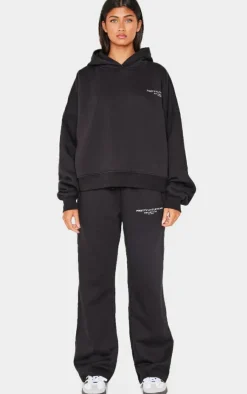 Hot PrettyLittleThing Collective Printed Hoodie Black
