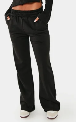 Hot PrettyLittleThing Low Rise Wide Leg Sweatpants Black