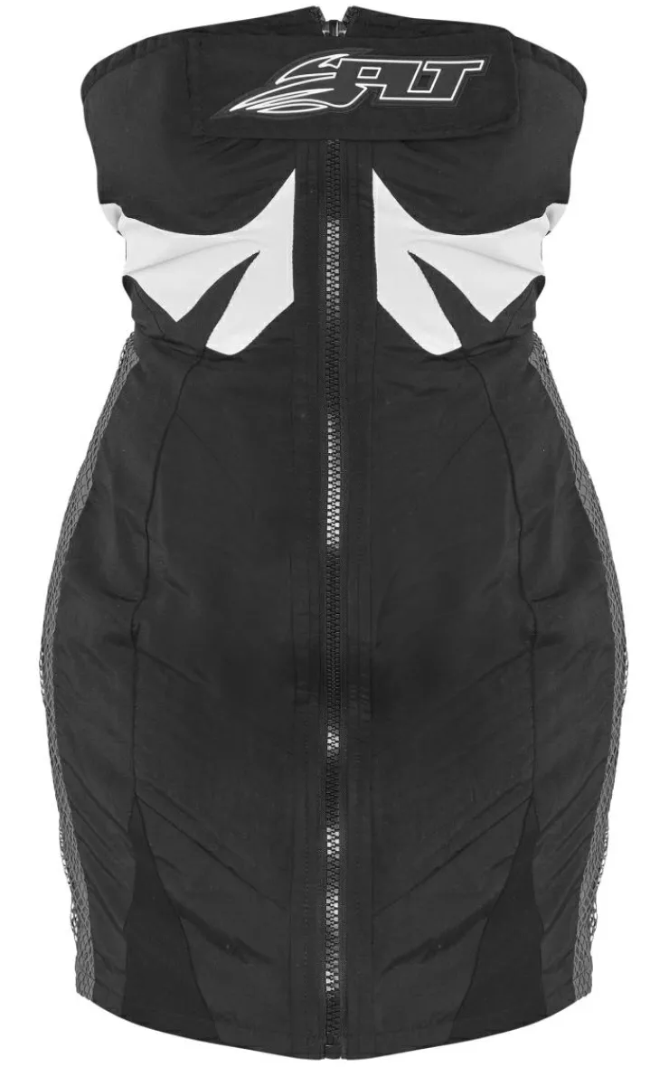 Motorcross Panelled Bandeau Bodycon Dress-PrettyLittleThing Clearance