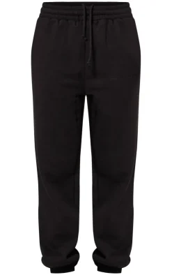 New PrettyLittleThing Oversized Embroidered Cuffed Sweatpants Black