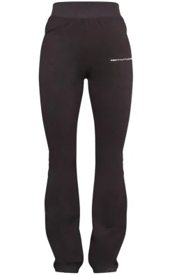 New PrettyLittleThing Printed Flared Pants Black