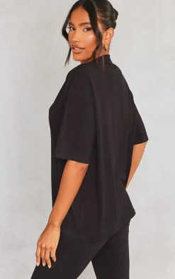 Outlet PrettyLittleThing Print Oversize T Shirt Black