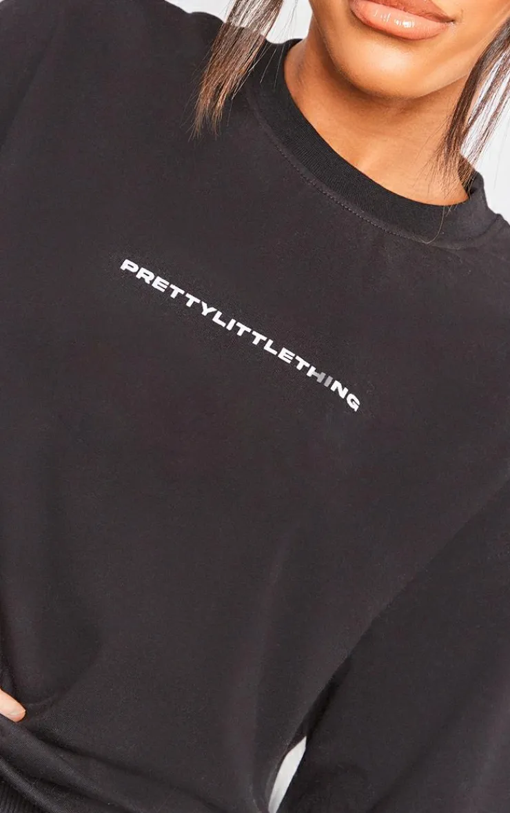 Outlet PrettyLittleThing Print Oversize T Shirt Black